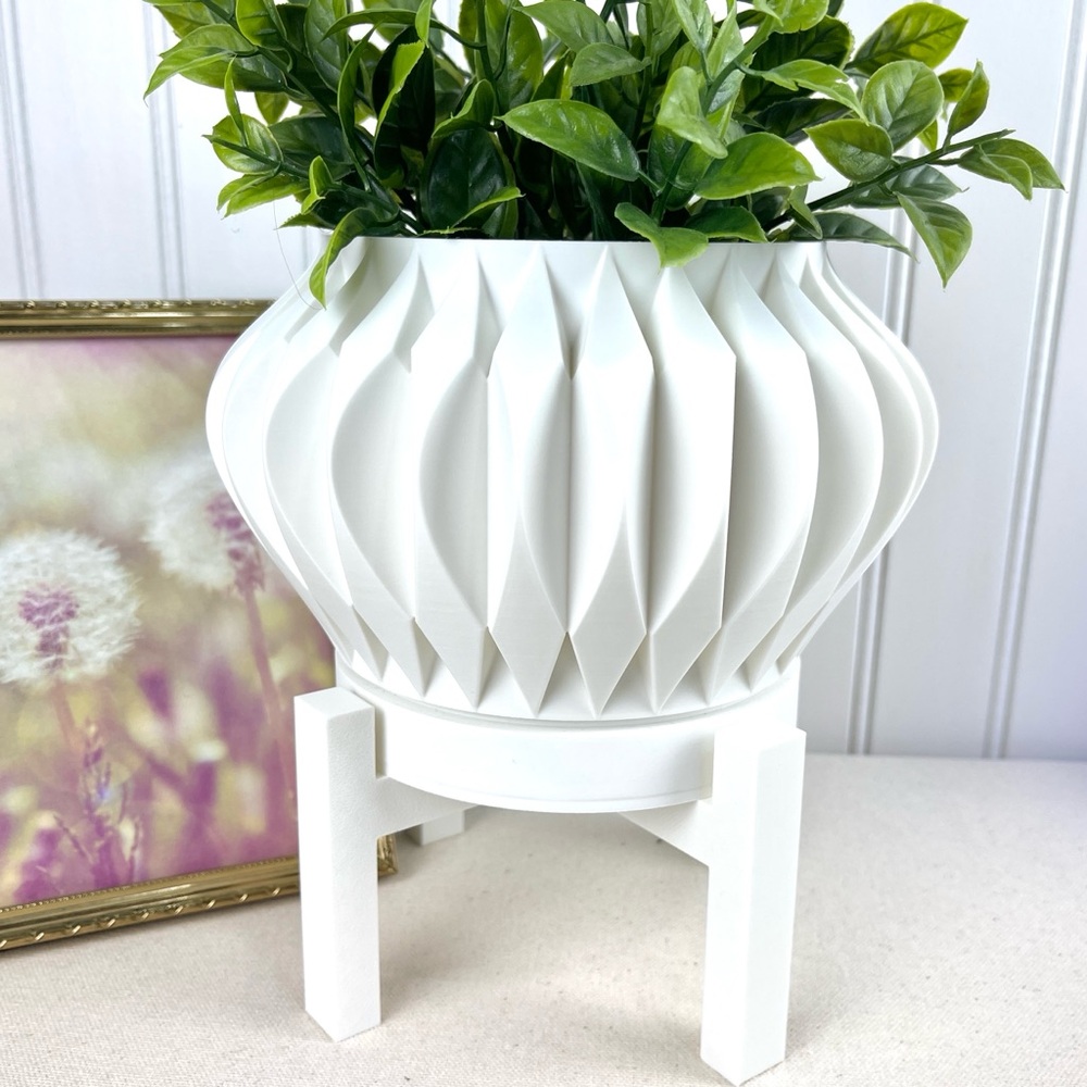 Sevi Indoor Planter Pot w/ Drainage Hole and Drip Tray, Houseplants